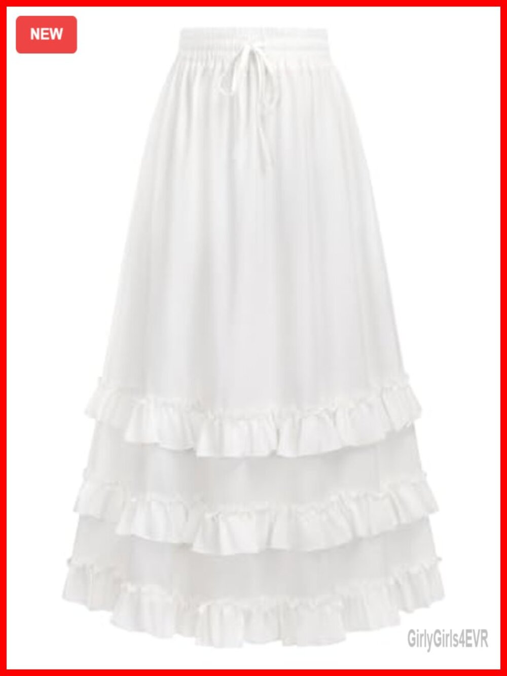 Women's Maxi Skirt Flowy Ruffle Tiered Long High Waist A-Line with Pockets